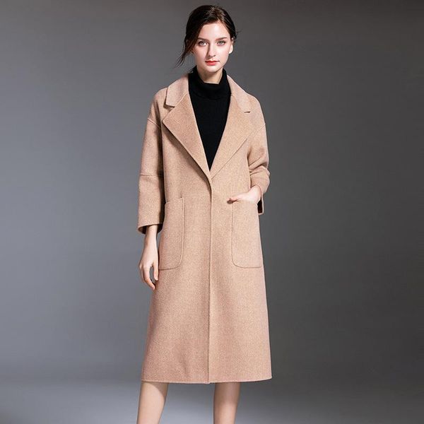 women's wool & blends women s winter coat yellow double sided cashmere outwear 2021 autumn plus size ladies fashion overcoats long ship, Black 
women's wool & blends women s winter coat yellow double sided cashmere outwear 2021 autumn plus size ladies fashion overcoats long ship, Black
