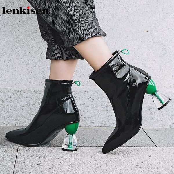 boots lenkisen genuine leather european style brand pointed toe strange crystal high heels women winter fashion warm ankle l7f5, Black
boots lenkisen genuine leather european style brand pointed toe strange crystal high heels women winter fashion warm ankle l7f5, Black