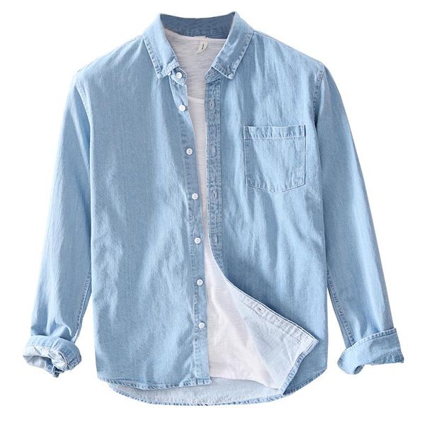 suehaiwe's brand 2020 new arrival long-sleeved denim shirt men brand shirts for men fashion solid shirt mens casual chemise, White;black
suehaiwe's brand 2020 new arrival long-sleeved denim shirt men brand shirts for men fashion solid shirt mens casual chemise, White;black