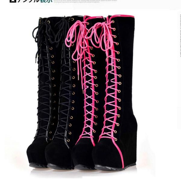 boots 14cm leather women over the knee lace up high heels autumn woman shoes winter platfrm size 34-431, Black
boots 14cm leather women over the knee lace up high heels autumn woman shoes winter platfrm size 34-431, Black