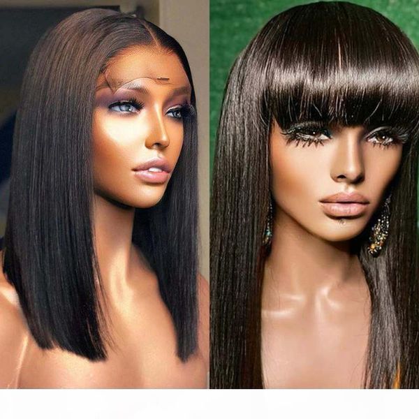 peruvian silky straight 13x6 lace front human hair wigs for women with bangs natural straight 180density bob remy human hair wig, Black;brown
peruvian silky straight 13x6 lace front human hair wigs for women with bangs natural straight 180density bob remy human hair wig, Black;brown