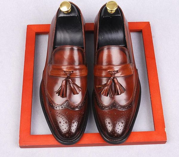 brogues dress shoes men slip on genuine leather flats loafers summer tassels moccasins carved mix colour smart casual shoes, Black
brogues dress shoes men slip on genuine leather flats loafers summer tassels moccasins carved mix colour smart casual shoes, Black