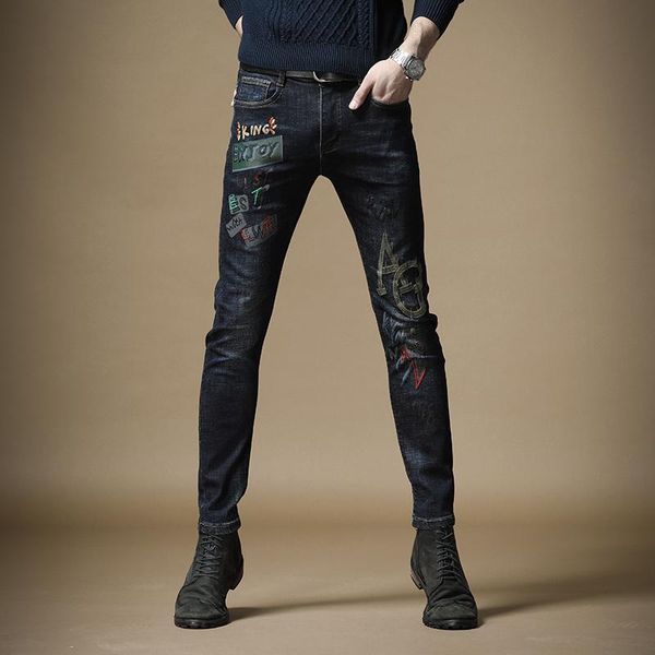 men's jeans fashion embroidery printed streetwear blue stretch denim trousers straight slim fit pants
men's jeans fashion embroidery printed streetwear blue stretch denim trousers straight slim fit pants