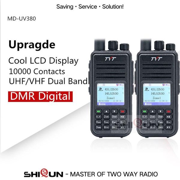 walkie talkie 2pcs tyt md-uv380 dmr gps dual band uhf vhf tier1/2 digital 5w md380 md-390 dm-5r dm-8hx md-380 baofeng
walkie talkie 2pcs tyt md-uv380 dmr gps dual band uhf vhf tier1/2 digital 5w md380 md-390 dm-5r dm-8hx md-380 baofeng