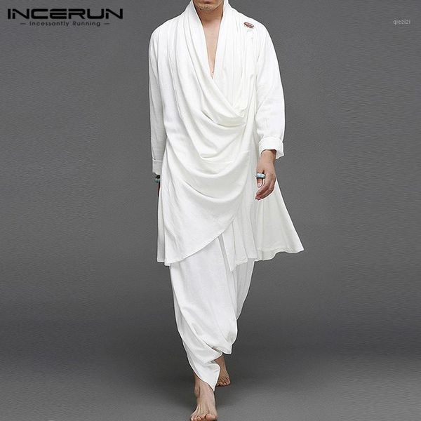 incerun solid color men sets cotton streetwear turtleneck long sleeve irregular cloak coats drop crotch pants vintage mens suits1, Gray
incerun solid color men sets cotton streetwear turtleneck long sleeve irregular cloak coats drop crotch pants vintage mens suits1, Gray