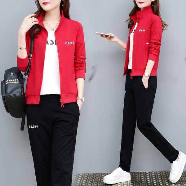autumn three piece sports suit women's 2019 new korean large size autumn leisure three-piece casual loose fat sister foreign style thin, Gray
autumn three piece sports suit women's 2019 new korean large size autumn leisure three-piece casual loose fat sister foreign style thin, Gray