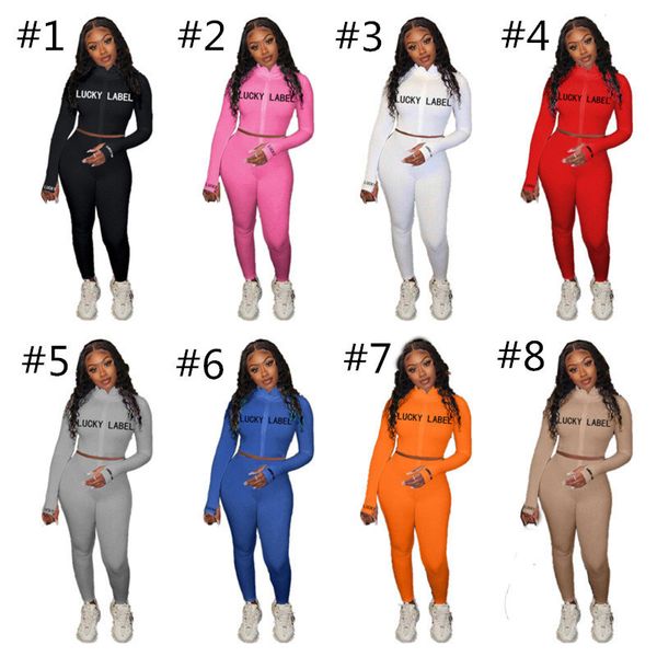 women designer tracksuit embroidery lucky lable letters zipper coat jacket legging pants outfit two piece clothing sets g12202, White
women designer tracksuit embroidery lucky lable letters zipper coat jacket legging pants outfit two piece clothing sets g12202, White