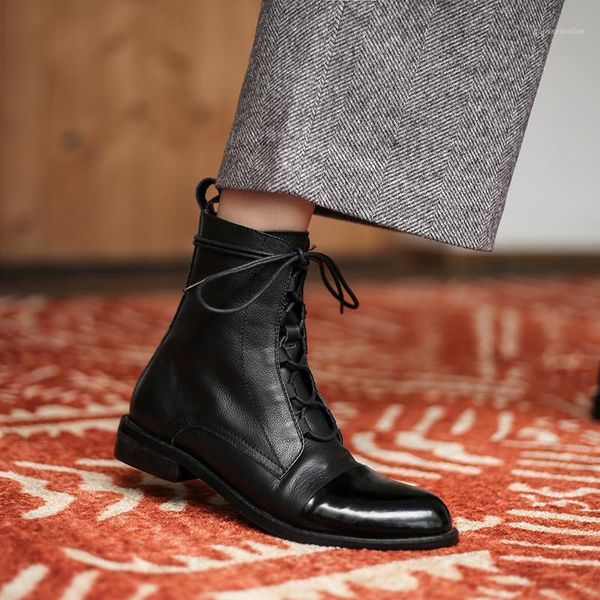 boots genuine leather female short winter est women lace up ankle party basic shoes woman low square heels1, Black
boots genuine leather female short winter est women lace up ankle party basic shoes woman low square heels1, Black