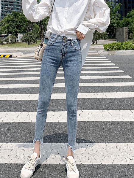 women's jeans spring and autumn high waist tight skinny feet nine points was thin slim fit, Blue
women's jeans spring and autumn high waist tight skinny feet nine points was thin slim fit, Blue