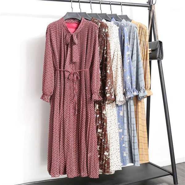 bow neck lace-up chiffon dress women 2020 spring summer floral print female pleated dress ladies loose midi vestidos1, Black;gray
bow neck lace-up chiffon dress women 2020 spring summer floral print female pleated dress ladies loose midi vestidos1, Black;gray