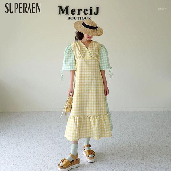 superaen korean style fashuon women dress cotton fashion casual plaid ladies dress summer new 2020 puff sleeve women clothing1, White;black
superaen korean style fashuon women dress cotton fashion casual plaid ladies dress summer new 2020 puff sleeve women clothing1, White;black