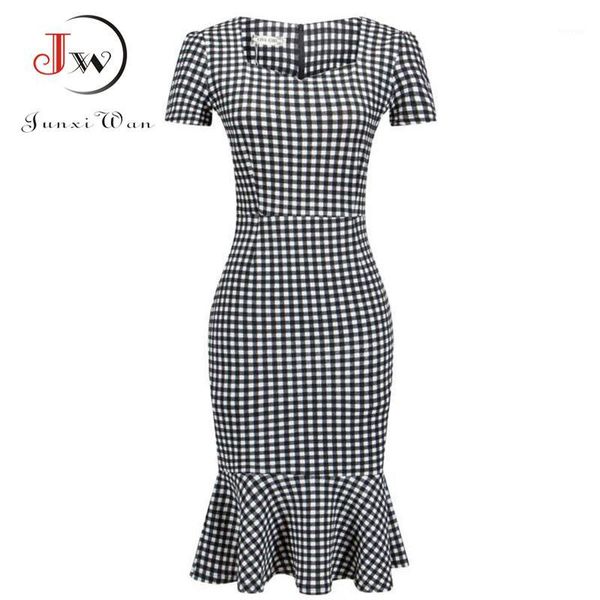 women summer slim mermaid bodycon dress elegant plaid polka dot formal office pencil dress plus size casual work belt, Black;gray
women summer slim mermaid bodycon dress elegant plaid polka dot formal office pencil dress plus size casual work belt, Black;gray