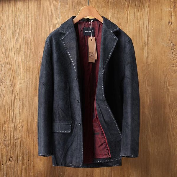 frosted cowhide leather windbreaker mens long style lapel collar casual genuine leather jacket men1, Black
frosted cowhide leather windbreaker mens long style lapel collar casual genuine leather jacket men1, Black