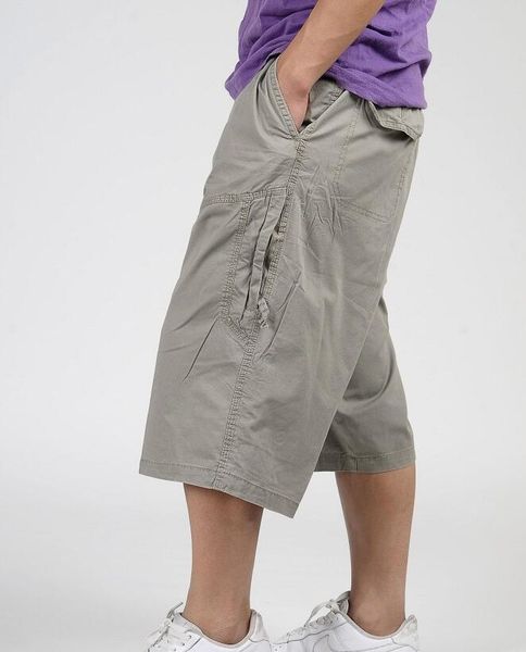 2021 summer men loose hip hop elastic waist fat people's man seven pants r2d1, Black;white 
2021 summer men loose hip hop elastic waist fat people's man seven pants r2d1, Black;white