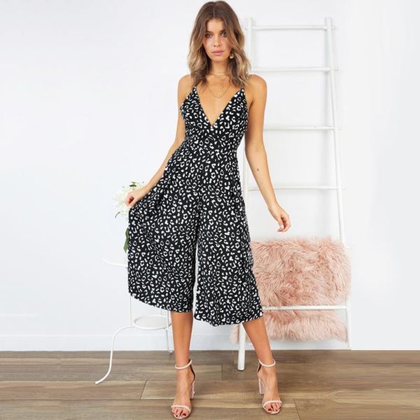 women leopard printed playsuit spaghetti strap v neck sleeveless backless bandage hollow out jumpsuit summer holiday rompers1, Black;white
women leopard printed playsuit spaghetti strap v neck sleeveless backless bandage hollow out jumpsuit summer holiday rompers1, Black;white