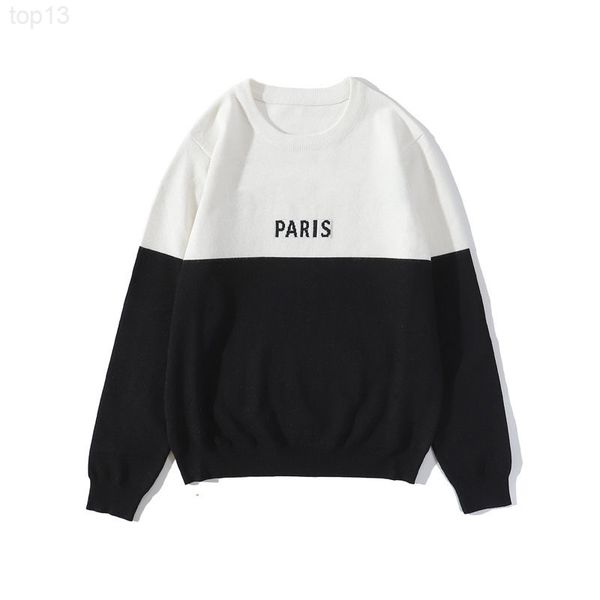 vintage men stylish sweaters 20ss mens womens couples autumn winter long sleeve black white stitching for women, White;black
vintage men stylish sweaters 20ss mens womens couples autumn winter long sleeve black white stitching for women, White;black