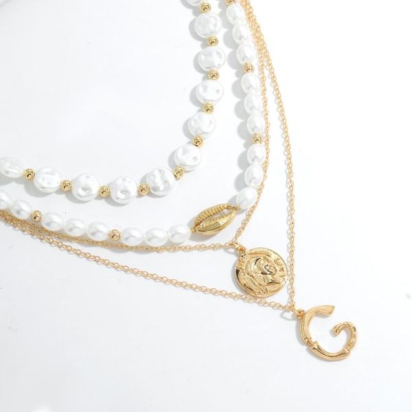 chokers women's fashion multilayer necklace jewelry retro style coin pendant string imitation pearl thick chain, Golden;silver
chokers women's fashion multilayer necklace jewelry retro style coin pendant string imitation pearl thick chain, Golden;silver
