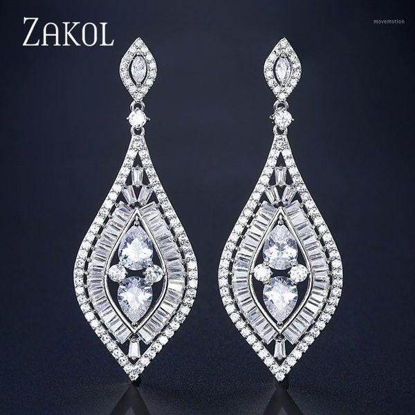 zakol famous bridal wedding design luxury popular baguette cubic zirconia dangle earring fashion jewelry fsep22571, Silver
zakol famous bridal wedding design luxury popular baguette cubic zirconia dangle earring fashion jewelry fsep22571, Silver