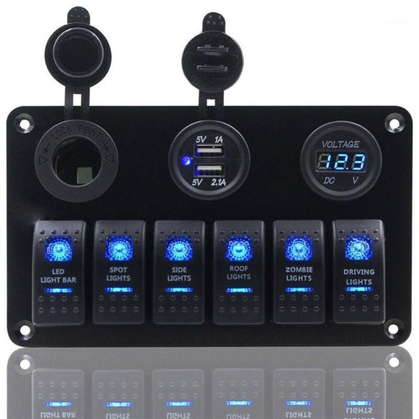 other auto electronics 6 gang on-off toggle switch panel 2usb 12v-24v socket charger led voltmeter for car suv marine rv truck camper boat1
other auto electronics 6 gang on-off toggle switch panel 2usb 12v-24v socket charger led voltmeter for car suv marine rv truck camper boat1