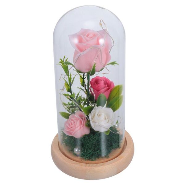 decorative flowers & wreaths 1pc valentine's day tableartificial rose lamp with glass cover
decorative flowers & wreaths 1pc valentine's day tableartificial rose lamp with glass cover