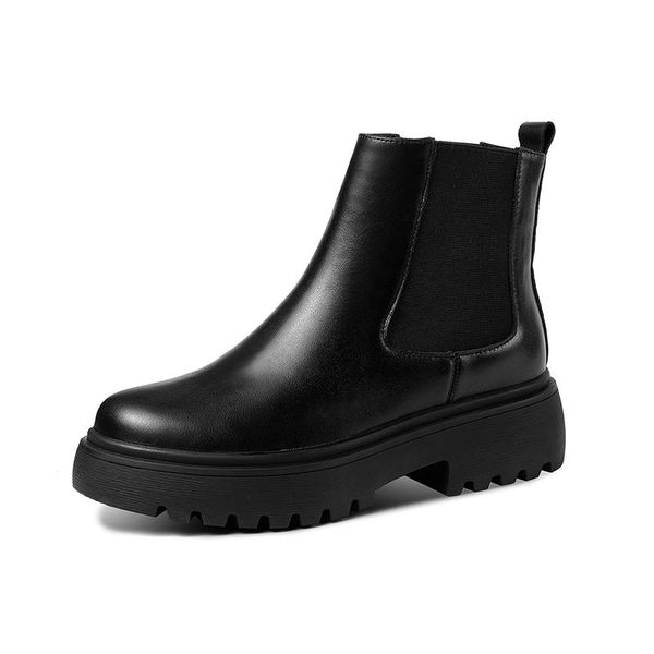 cow leather ankle boots for women autumn winter round toe thick med heels platform shoes woman elastic band party casual boots, Black
cow leather ankle boots for women autumn winter round toe thick med heels platform shoes woman elastic band party casual boots, Black