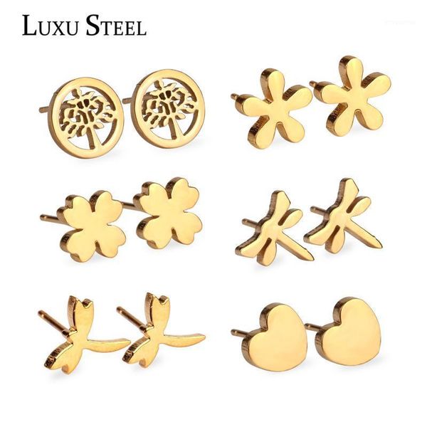 luxusteel aretes mujer gold color tree flower heart dragonfly shape stud earrings sets 2020 brinco party wholesale piercing1, Golden;silver
luxusteel aretes mujer gold color tree flower heart dragonfly shape stud earrings sets 2020 brinco party wholesale piercing1, Golden;silver