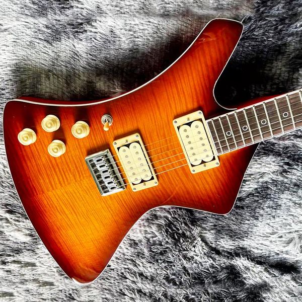 custom burn wash shaped left handed electric guitar flamed tiger maple veneer color can be customized
custom burn wash shaped left handed electric guitar flamed tiger maple veneer color can be customized