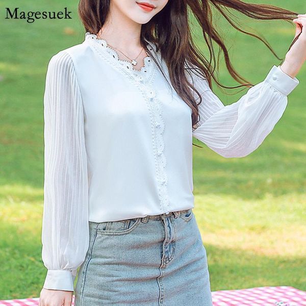 fashion long sleeve womens blouse elegant spliced lace chiffon blouse women 2020 solid v-neck pullover white shirt women 111341
fashion long sleeve womens blouse elegant spliced lace chiffon blouse women 2020 solid v-neck pullover white shirt women 111341
