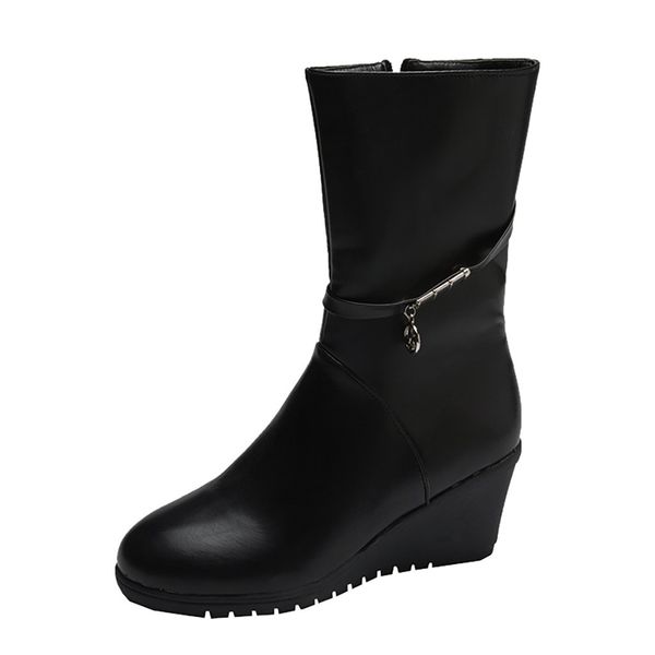 boots wedge heels round toe zipper snow women shoes botas mujer 2121 mid calf womens booties, Black
boots wedge heels round toe zipper snow women shoes botas mujer 2121 mid calf womens booties, Black
