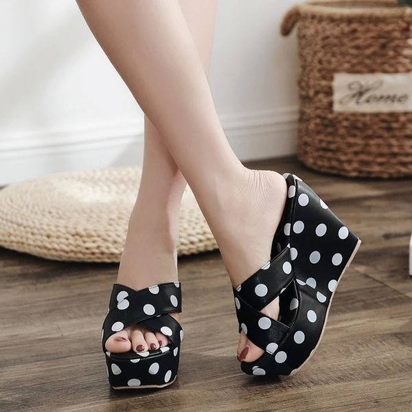 summer female slipper shoes tidal wave point women wedges high heels 11.5cm slides peep toe platform women slipper lazy shoe #1903, Black
summer female slipper shoes tidal wave point women wedges high heels 11.5cm slides peep toe platform women slipper lazy shoe #1903, Black