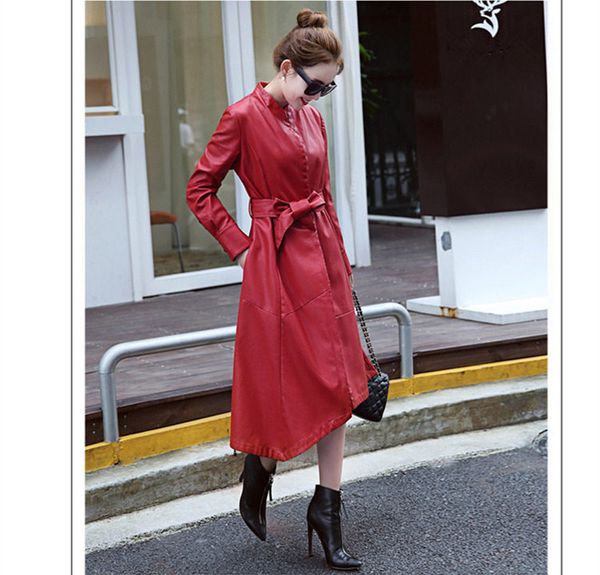 2021 new trench women's clothing plus size fake lambskin ladies'leather long coats wxf100 f8p3, Black
2021 new trench women's clothing plus size fake lambskin ladies'leather long coats wxf100 f8p3, Black