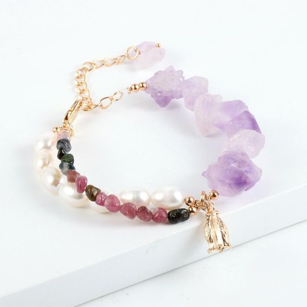 women natural stone amethysts freshwater pearls bracelet layers tourmaline beaded purple crystal flower charm bangle jewelry, Black
women natural stone amethysts freshwater pearls bracelet layers tourmaline beaded purple crystal flower charm bangle jewelry, Black