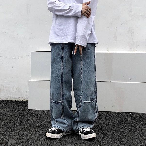 loose high waist jeans for men and women section straight torre wide legged pants trend trousers1, Blue
loose high waist jeans for men and women section straight torre wide legged pants trend trousers1, Blue