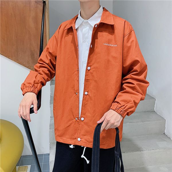 autumn new men stylist jackets retro solid color sports jacket men and womens long sleeve coat loose and handsome trend student coat, Black;brown
autumn new men stylist jackets retro solid color sports jacket men and womens long sleeve coat loose and handsome trend student coat, Black;brown