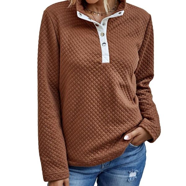 women long sleeve turn down collar buttons pullover sweatshirt waffle blouse, White;black
women long sleeve turn down collar buttons pullover sweatshirt waffle blouse, White;black