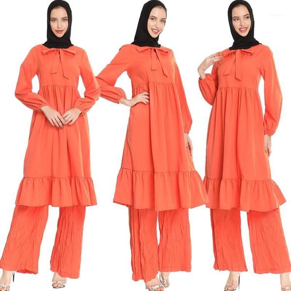 2pcs muslim sets women casual long +pants ruffle long sleeve loose wide leg trousers ramadan islamic arab kaftan suits1, Red
2pcs muslim sets women casual long +pants ruffle long sleeve loose wide leg trousers ramadan islamic arab kaftan suits1, Red