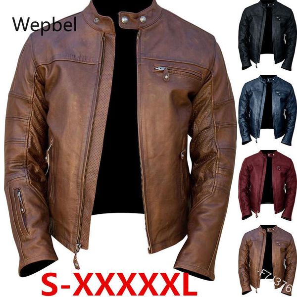 men's fur & faux wepbel men fashion leather jacket slim short zipper coats plus size solid color straight locomotive style, Black
men's fur & faux wepbel men fashion leather jacket slim short zipper coats plus size solid color straight locomotive style, Black