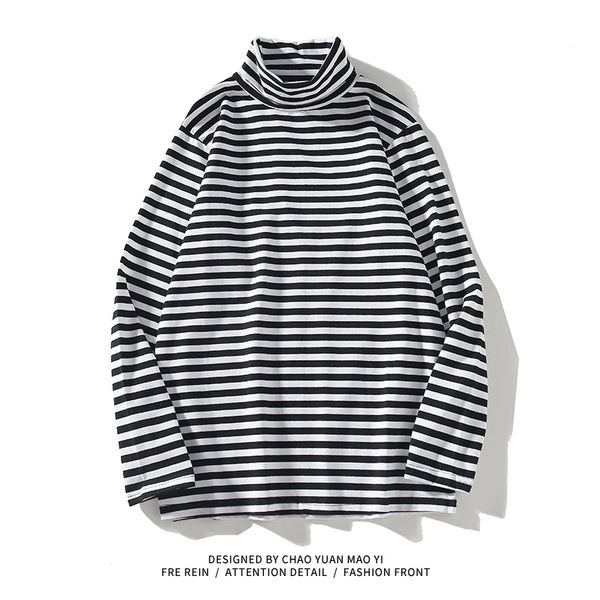 e-baihui 2021 korean harajuku retro trend simple striped casual high collar long sleeve t-shirt men's bottoming shirt ct886, White;black
e-baihui 2021 korean harajuku retro trend simple striped casual high collar long sleeve t-shirt men's bottoming shirt ct886, White;black