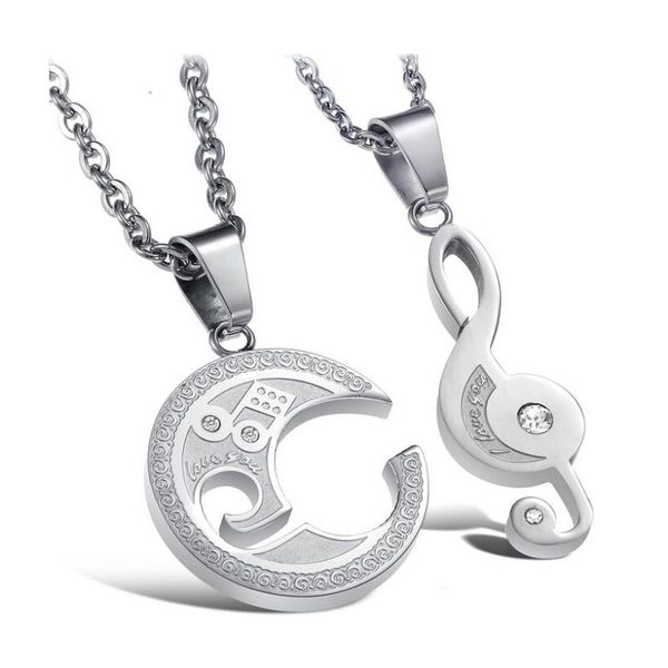 niba jewelry lovers' stainless steel necklace puzzle music note pendant necklace unique design,1 pair price, Silver
niba jewelry lovers' stainless steel necklace puzzle music note pendant necklace unique design,1 pair price, Silver