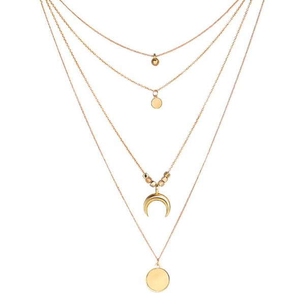 chains vintage multilayer crystal pendant necklace women gold color moon horn bohemia choker jewelry 2021 a direct sale, Silver
chains vintage multilayer crystal pendant necklace women gold color moon horn bohemia choker jewelry 2021 a direct sale, Silver