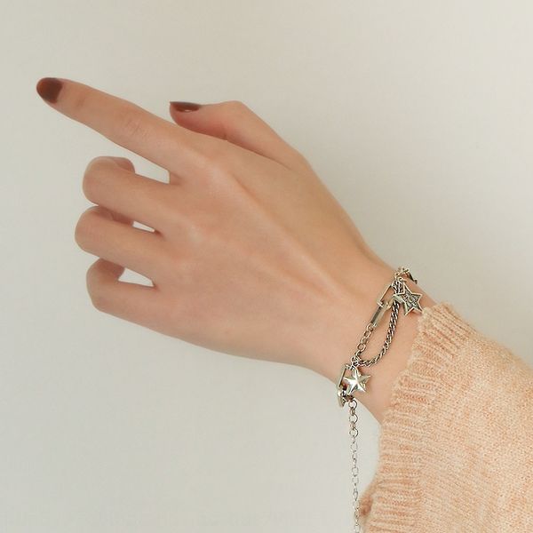 juntian 925 silver pentagonal star versatile bracelet old double chain ins bracelet nloof, Golden;silver
juntian 925 silver pentagonal star versatile bracelet old double chain ins bracelet nloof, Golden;silver