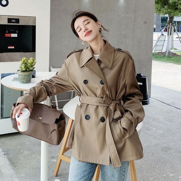 classic korean style lady short trench coat for women double-breasted duster coat dark khaki female outerwear spring autumn, Tan;black
classic korean style lady short trench coat for women double-breasted duster coat dark khaki female outerwear spring autumn, Tan;black