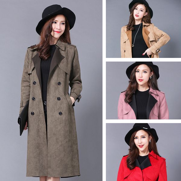 2021 new spring and autumn plus size venison skin on the thick knee trench female fat coat sister inl6, Tan;black
2021 new spring and autumn plus size venison skin on the thick knee trench female fat coat sister inl6, Tan;black