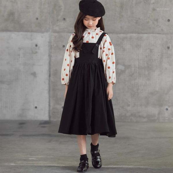 children fashion two piece set autumn 2020 teen girls cute polka dot and suspender skirt set kids girls clothes set, #10531, White
children fashion two piece set autumn 2020 teen girls cute polka dot and suspender skirt set kids girls clothes set, #10531, White