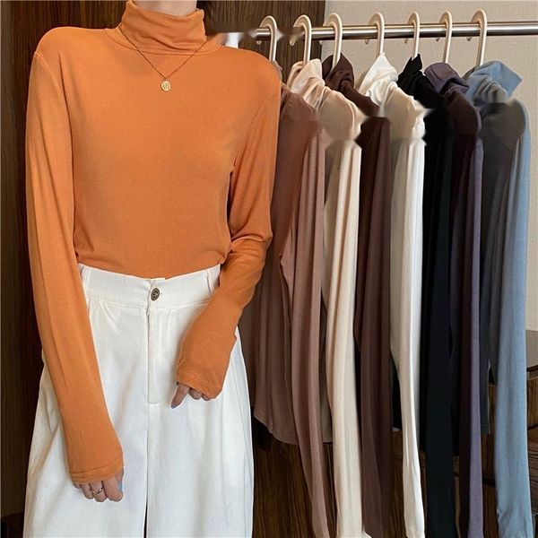 early autumn 2020 long sleeve pile coat t-shirt neck t-shirt for tight fitversatile and thin solid color bottoming jhsiv, White 
early autumn 2020 long sleeve pile coat t-shirt neck t-shirt for tight fitversatile and thin solid color bottoming jhsiv, White