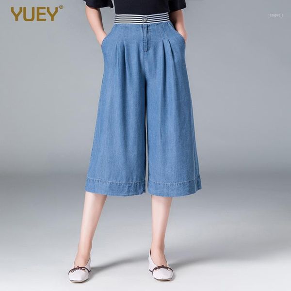 women loose cropped jeans for summer elastic band breathable high waist tencel wide leg denim jeans knee length plus big size1, Blue
women loose cropped jeans for summer elastic band breathable high waist tencel wide leg denim jeans knee length plus big size1, Blue