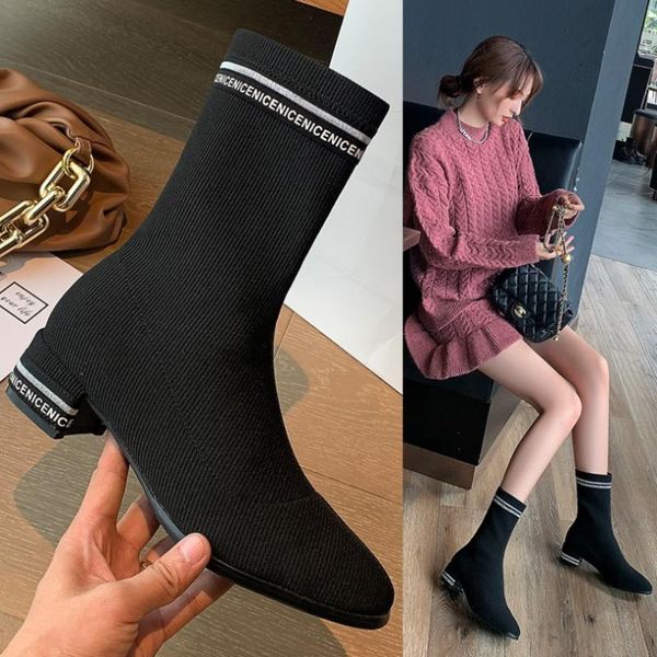 boots stretch fabric socks women shoes mid-calf square heels riband leters breathtable sock shoe motorcycle womem, Black
boots stretch fabric socks women shoes mid-calf square heels riband leters breathtable sock shoe motorcycle womem, Black
