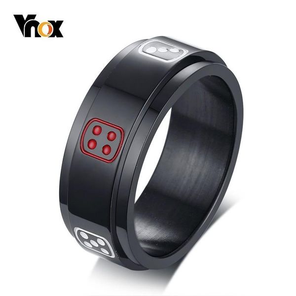 vnox stylish spinner anel masculino black aneis masculino stainless steel lucky fortune craps charm finger rings game gifts, Golden;silver
vnox stylish spinner anel masculino black aneis masculino stainless steel lucky fortune craps charm finger rings game gifts, Golden;silver