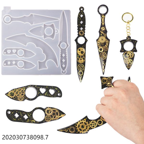 diy gutta percha epoxy key ring finger set knife defense silicone mirror mold manual ruihe, Silver
diy gutta percha epoxy key ring finger set knife defense silicone mirror mold manual ruihe, Silver