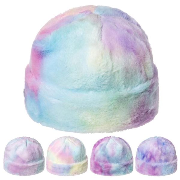 women men winter warm fuzzy plush beanie hat rainbow tie-dye print cuffed brimless hip hop landlord docker skull cap, Blue;gray
women men winter warm fuzzy plush beanie hat rainbow tie-dye print cuffed brimless hip hop landlord docker skull cap, Blue;gray